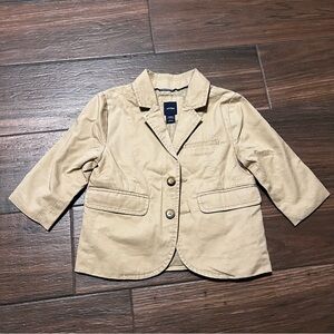 Baby Gap Blazer Jacket‎ 12-18 Months Dark Khaki Gold Lining NWT